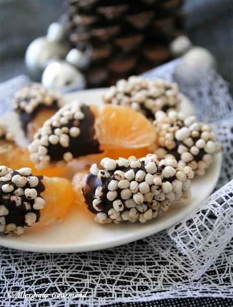 Clémentines en habit de chocolat au quinoa soufflé, bio, sans oeufs, gluten, lait......