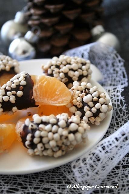 Clémentines en habit de chocolat au quinoa soufflé, bio, sans oeufs, gluten, lait......