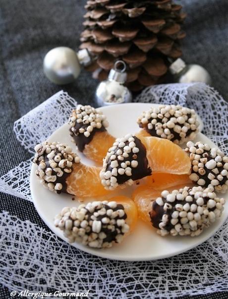 Clémentines en habit de chocolat au quinoa soufflé, bio, sans oeufs, gluten, lait......