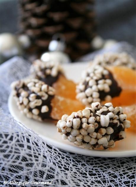 Clémentines en habit de chocolat au quinoa soufflé, bio, sans oeufs, gluten, lait......