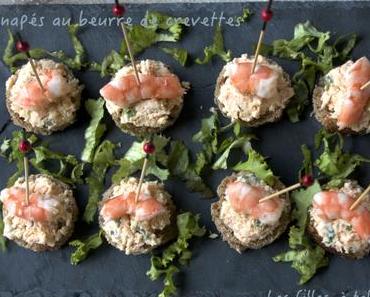 Canapés au beurre de crevettes