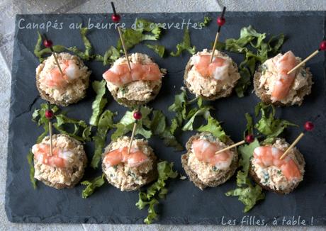 Canapés au beurre de crevettes