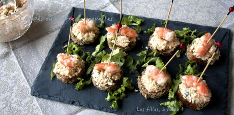 Canapés au beurre de crevettes