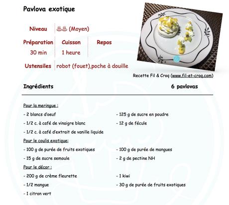 Pavlova exotique ♨♨