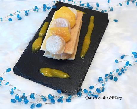 Millefeuille de Saint-Jacques et mangue parfumées à la vanille Jour 22 🎄/ Scallop, mango and vanilla millefeuille Day 22
