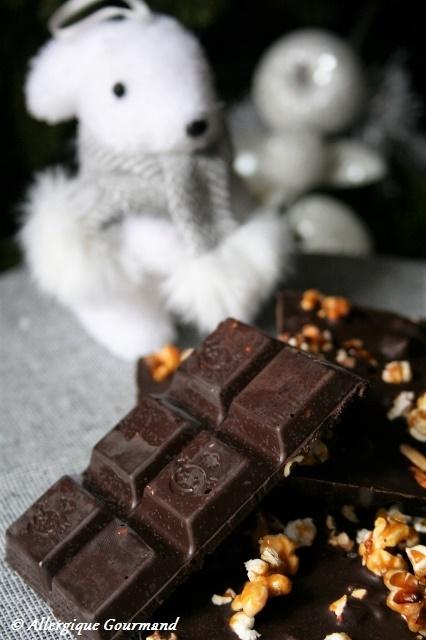 Chocolats aux pignons et popcorn caramélisés, Bio, sans allergènes ni gluten