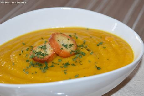 Velouté carotte, panais et lentille corail