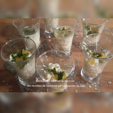 Verrines de saumon au boursin et perles de citron