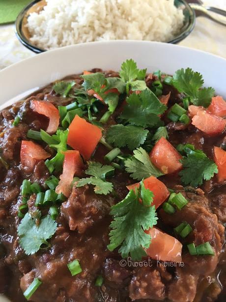 Sweet kwisine, chili, chili con carne, haricots rouges, red kidney, coriandre, tomate, tomato, beef, piment, easy recipe, chile, cuisine antillaise