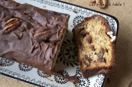 Cake banane, chocolat et noix de pécan