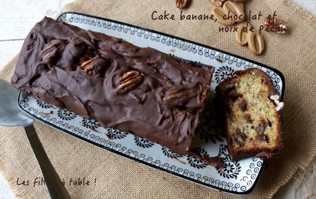 Cake banane, chocolat et noix de pécan