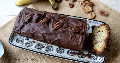 Cake banane, chocolat et noix de pécan