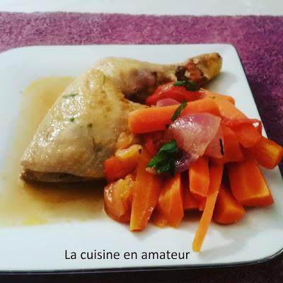 Poulet à la tomate et aux carottes