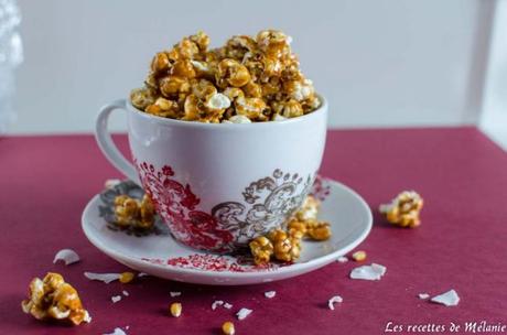 Pop-corn au caramel au beurre salé et noix de coco