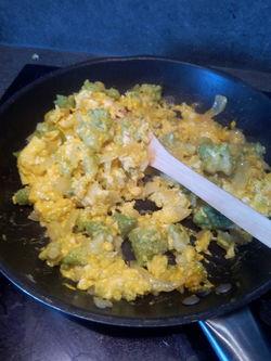 Omelette au chou romanesco