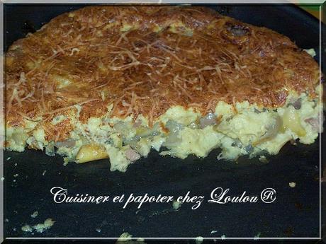 Gratin d'endives et champignons et..... lardons oups !!