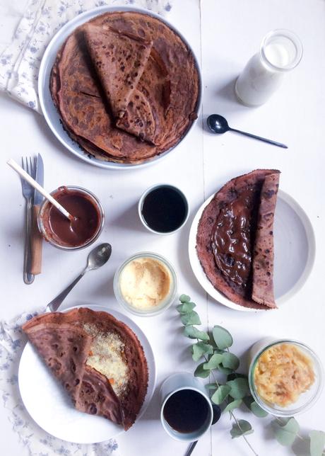 Crêpes à la farine de sarrasin au cacao