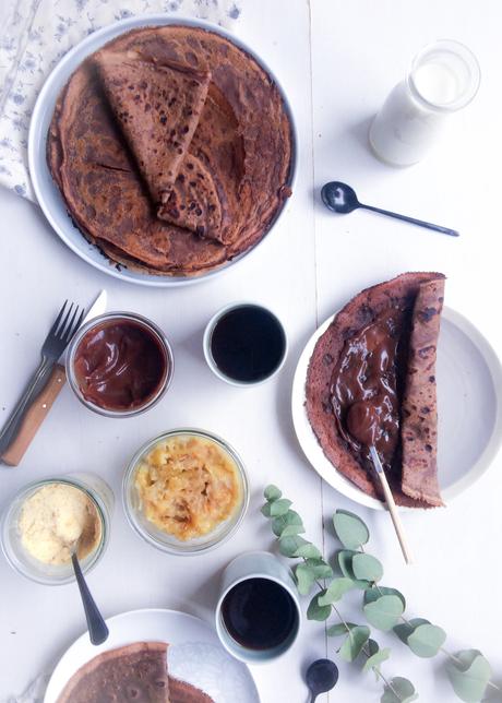 Crêpes à la farine de sarrasin au cacao