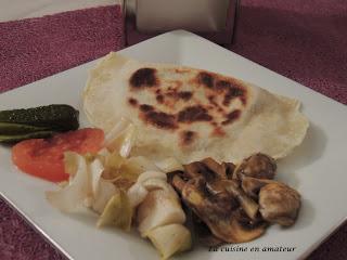 Naans aux champignons et curcuma