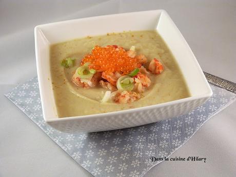 Velouté au céleri chic, écrevisses et oeufs de saumon / Celery cream with crawfish and salmon eggs