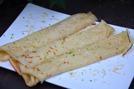 Crêpes exotiques au lait de coco et citron vert