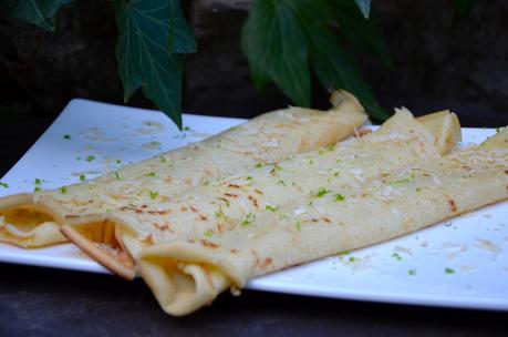 Crêpes exotiques au lait de coco et citron vert