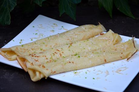 Crêpes exotiques au lait de coco et citron vert