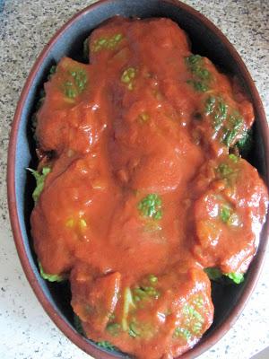 Chou farci à la tomate