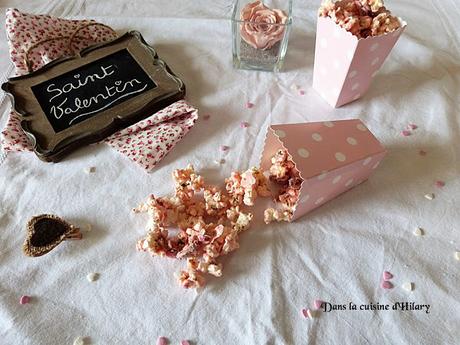 Pop corn gourmand (et rose!) de Cupidon - Dans la cuisine d'Hilary