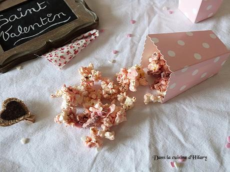 Pop corn gourmand (et rose!) de Cupidon - Dans la cuisine d'Hilary