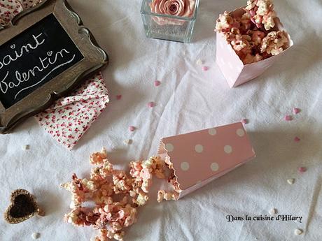 Pop corn gourmand (et rose!) de Cupidon - Dans la cuisine d'Hilary