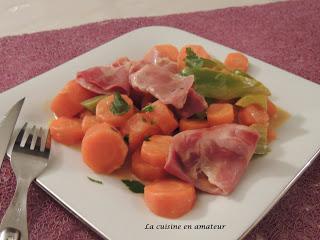 Carottes et poivrons à la coppa à la crème