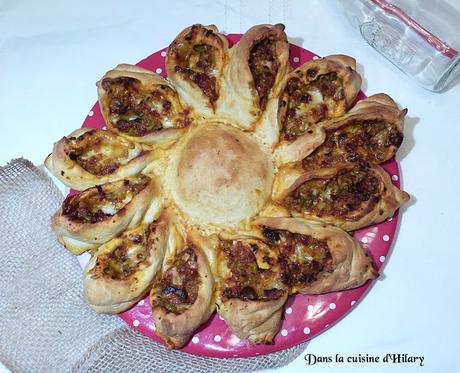 Calzone tournesol au chorizo, poivron et olives - Dans la cuisine d'Hilary