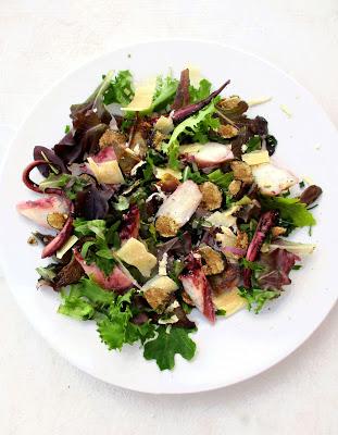 Salade de Poulpe, Artichaut, Parmesan & Aestivum