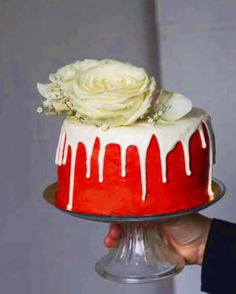 Layer cake rouge et blanc 