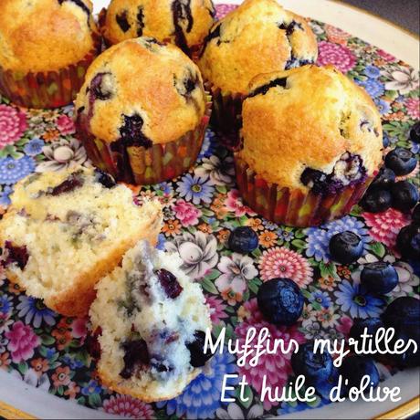 Muffins aux myrtilles et huile d'olive