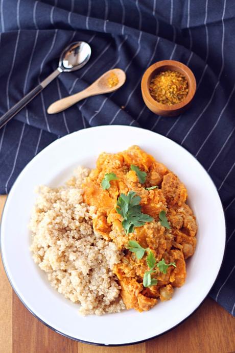 Curry de butternut, pois chiches et quinoa {Sans gluten – Vegan}