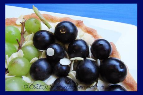 Tarte aux raisins bicolores à la crème pâtissière maison
