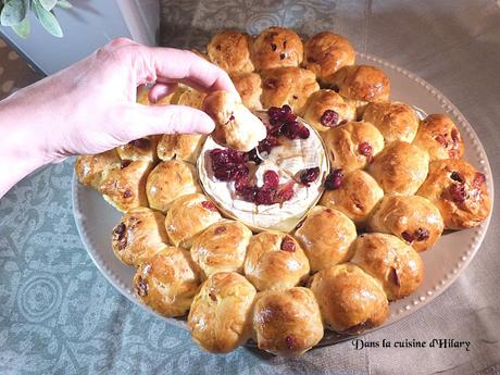 Fondue au camembert et sa brioche aux cranberries - Dans la cuisine d'Hilary