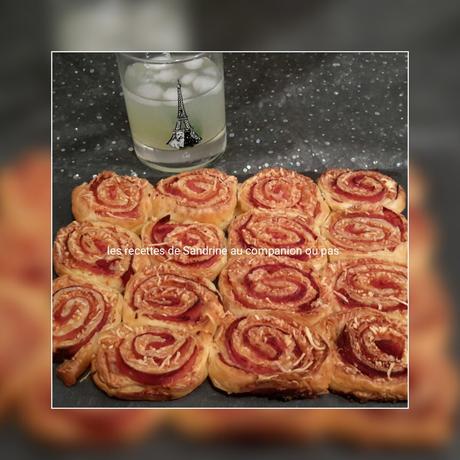 Gâteau roulé et feuilleté au jambon fromage pour l'apéro au companion, thermomix, i cook'in ou sans robot