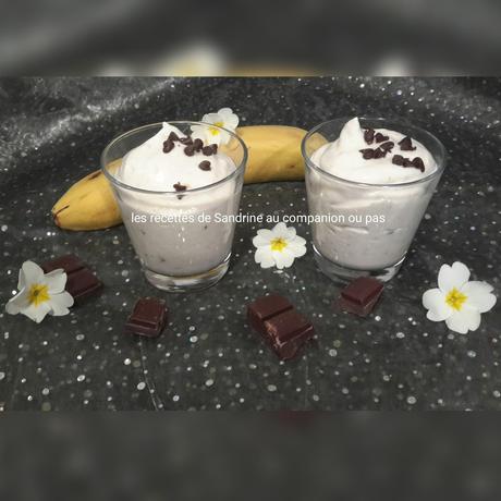 Mousse de bananes aux pépites de chocolat au companion, thermomix ou i cook'in