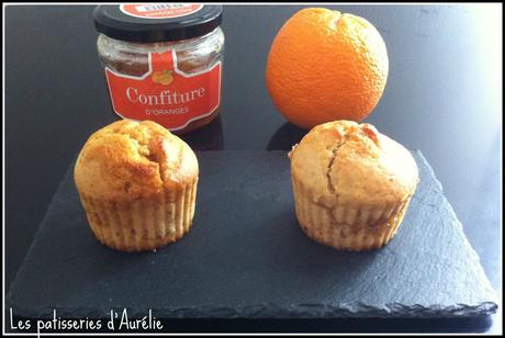 Muffins vanille coeur confiture d'orange