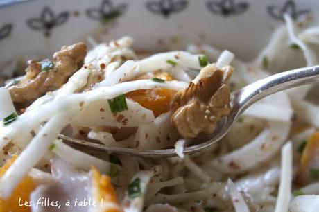 Salade de chou blanc, haddock et noix