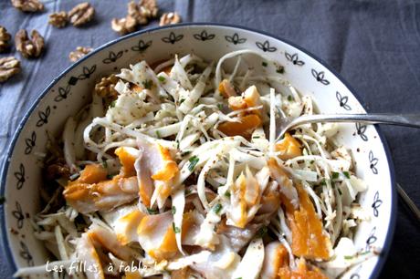 Salade de chou blanc, haddock et noix