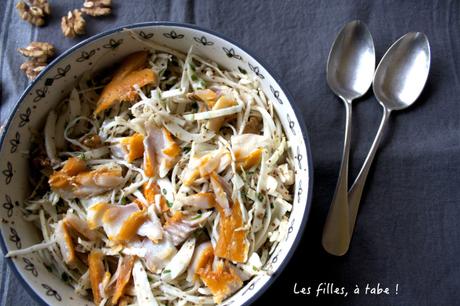 Salade de chou blanc, haddock et noix