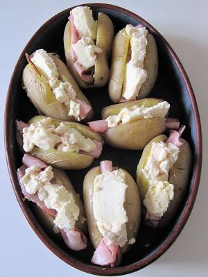 Jacket potatoes au jambon & au Maroilles