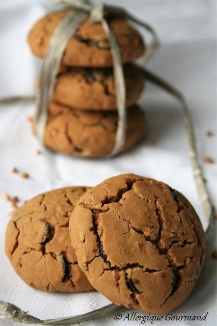 Cookies aux graines de sarrasin et pépites de chocolat, Bio, sans gluten sans lait sans oeufs