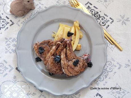 Côtelettes d'agneau fondantes marinées à l'ail noir (une belle découverte!) / Lamb chops marinated with black garlic