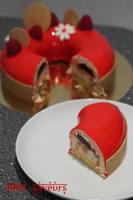 Entremets Dulcey Framboise en étapes