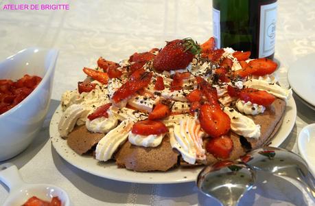 Pavlova Choco-fraises.